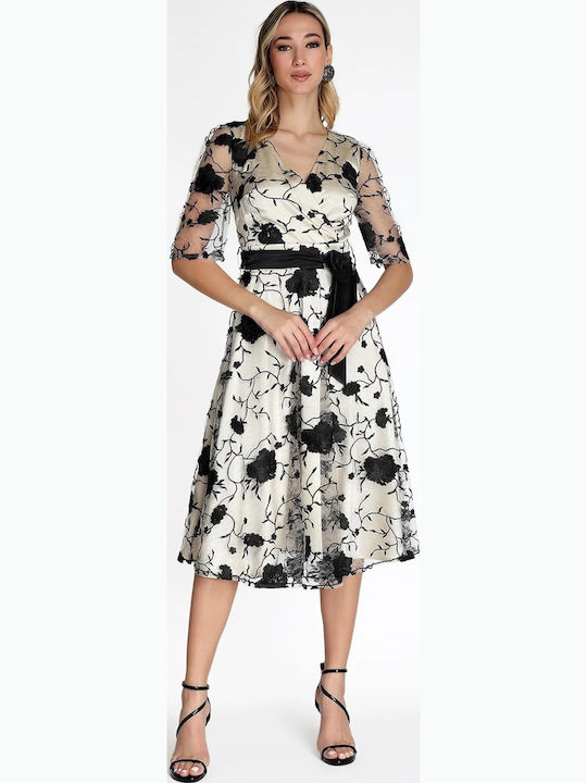 Vagias Rochie Cu Dantelă Nuntă - Botez Ecru