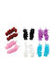 Metallic Plastic Leaf Dangle Earrings 6 Colors - Burgundy