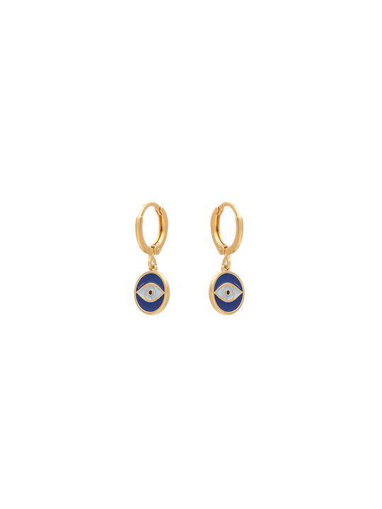 Earrings Hoops Eye Blue Electric