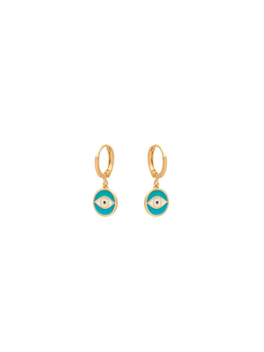 Turquoise Eye Hoop Earrings