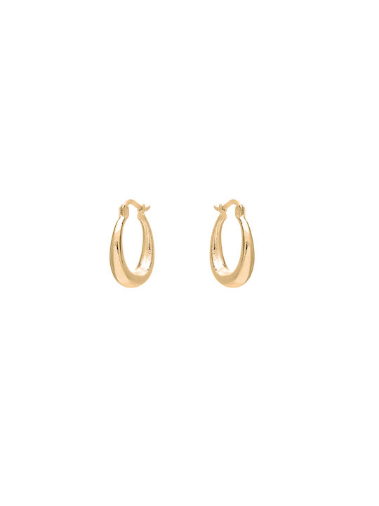 Oval Gold Hoop Earrings