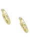 Silver Union Earrings Hoops made of Silver Gold Plated with Stones