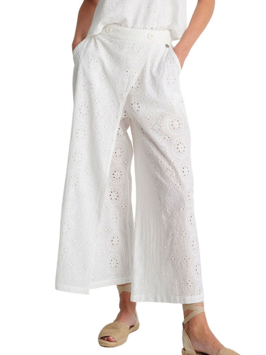 Attrattivo Γυναικεία Υφασμάτινη Παντελόνα White