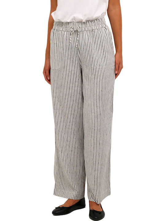 Pantaloni cu dungi albe Kaffe Milia 10508314 105465 pentru femei