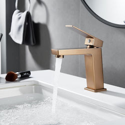Inter Ceramic Αναμεικτική Μπαταρία Νιπτήρα Ροζ Χρυσή Inter Ceramic Αναμεικτική Μπαταρία Νιπτήρα Ροζ Χρυσή