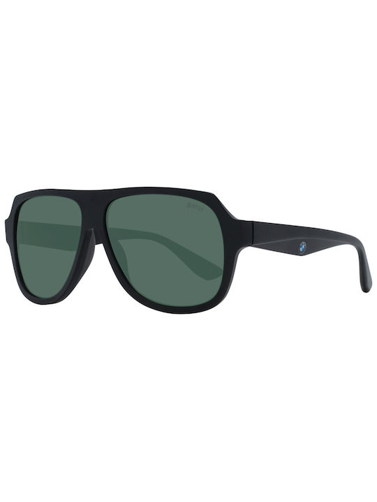 BMW Men's Sunglasses with Black Plastic Frame and Green Lens BW0035 02R