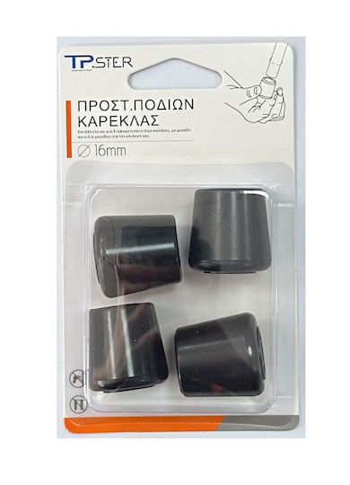 Tpster Τάπες Στρογγυλές με Εξωτερικό Πλαίσιο και Διάμετρο 16mm 4τμχ 17247