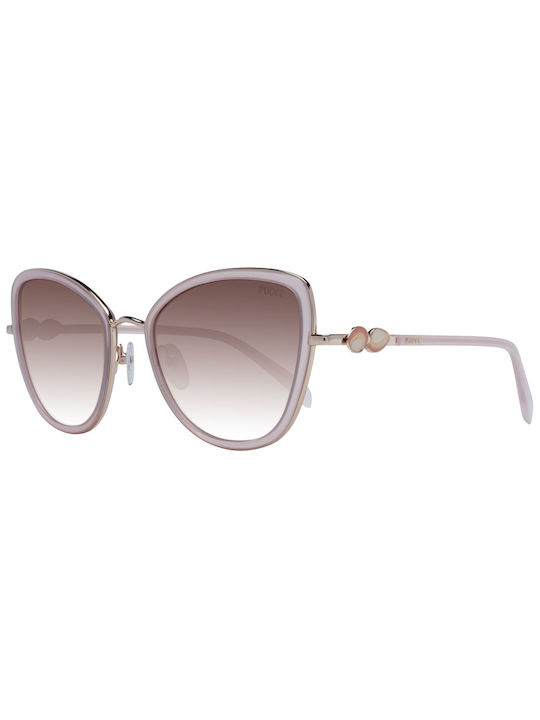 Emilio Pucci Women's Sunglasses with Pink Frame and Brown Gradient Lens EP0184 74F