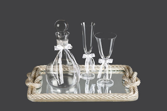 La Vista La Vista Set Dekanter mit Weinglas für Hochzeit aus Kristall 2 Stück