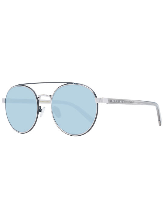 Ted Baker Sunglasses with Silver Metal Frame and Light Blue Lens TB1695 910