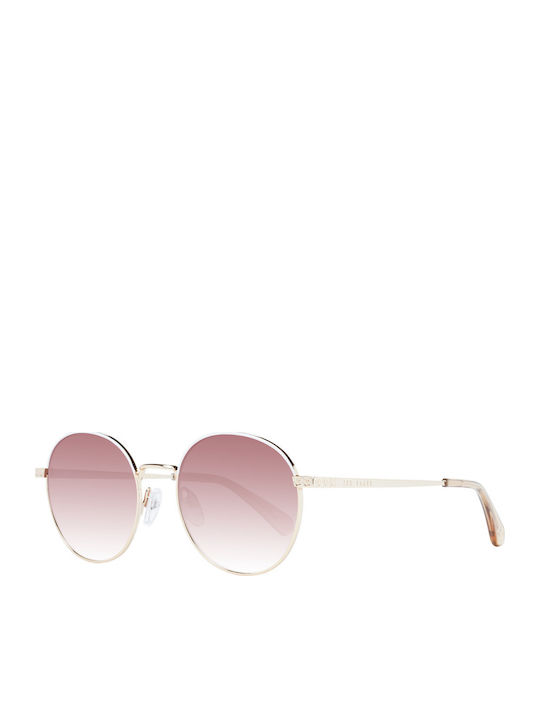 Ted Baker Unisex Sunglasses with Gold Metal Frame and Red Gradient Lens TB1679 449