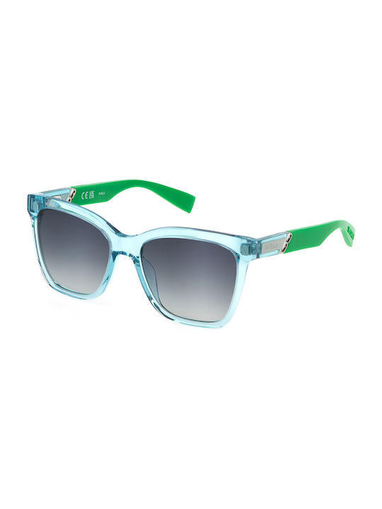 Furla Sonnenbrillen mit Grün Rahmen und Gray Verlaufsfarbe Linse SFU688 C71B