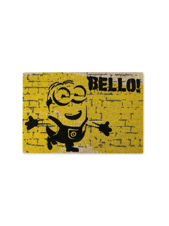 Excelsa Entrance Mat made of Coir with Anti-slip Backing Minions Yellow 40x60cm
