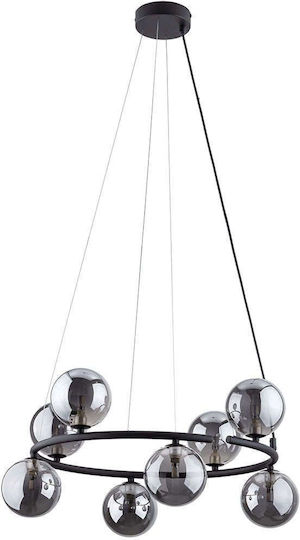 TK Lighting Κρεμαστό Φωτιστικό Μαύρο για 8 Λαμπτήρες G9 62x62x140εκ.