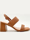 Damen Sandalen mit dickem Absatz in Braun Tata 5 bis 9,5 cm Höhe 1101