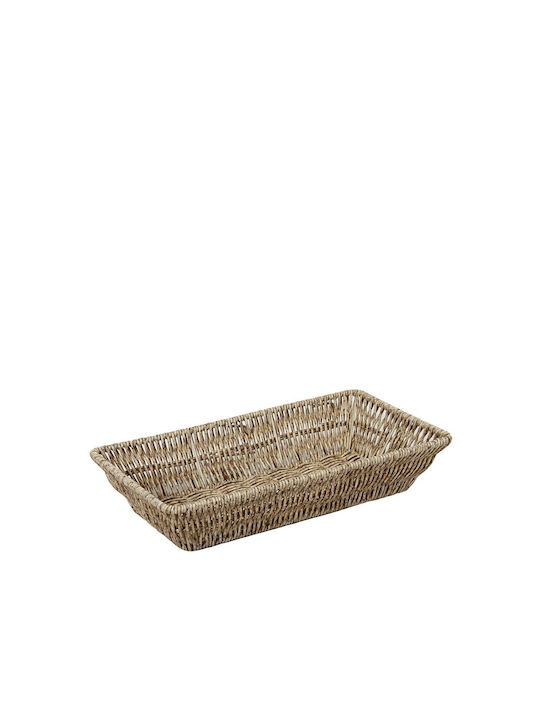 Espiel Decorative Wicker Basket Beige 32.5x17.5x6.5cm
