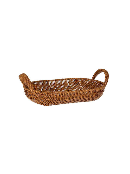 Διακοσμητικό Καλάθι Rattan με Χερούλια Καφέ 36x21x6.5εκ. Iliadis