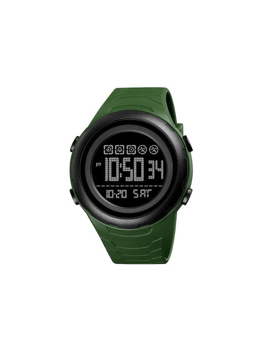 Skmei 1674 Digital Watch Battery with Rubber Strap Green/Black