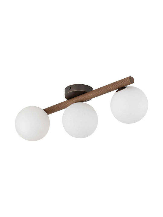 TK Lighting Πλαφονιέρα Οροφής 47εκ. Καφέ με Ντουί G9