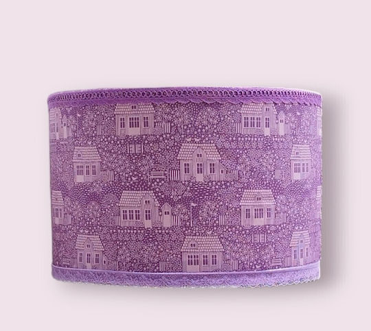 Oxygen Purple & Pink House Pendant Light Purple with Socket E27 35cm