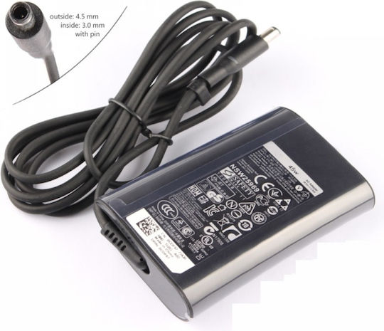 Φορτιστής Laptop 45W 19.5V 2.31A για Dell με Αποσπώμενο Καλώδιο Τροφοδοσίας Bulk