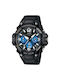 Casio Analog/Digital Watch Chronograph Battery with Black Rubber Strap