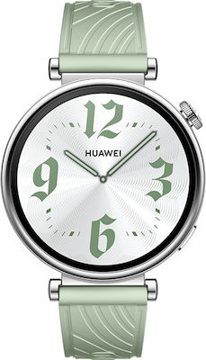 Huawei Watch GT 4 Stainless Steel 41mm Αδιάβροχο με Παλμογράφο (Green Fluoroelastomer Strap)