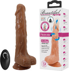 Boss Of Toys Realistic Vibrator with Remote Control Brown