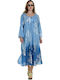 MiandMi Women's Maxi Caftan Beachwear Blue