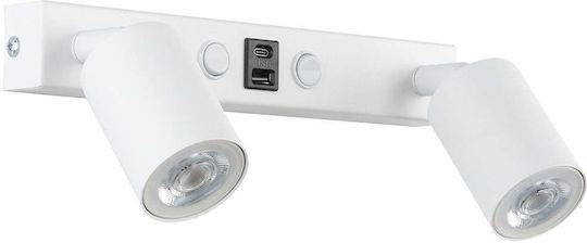 TK Lighting Διπλό Σποτ με Ντουί GU10 σε Λευκό Χρώμα