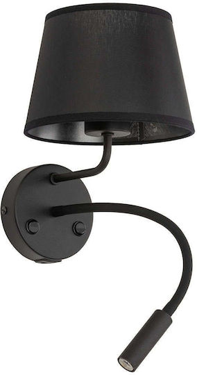 TK Lighting Maja Φωτιστικό Τοίχου με Θύρα USB Μαύρο 40εκ.