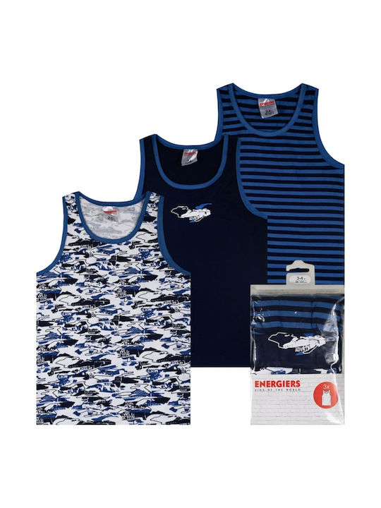 Energiers Set of 3 Boys' Undershirts Blue 39-2483