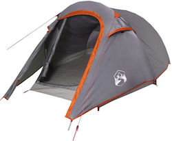 vidaXL Σκηνή Camping Τούνελ Γκρι με Διπλό Πανί για 2 Άτομα 210x120x94εκ.
