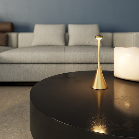 VK Lighting Настолна лампа LED с Златист Абажур и Основа
