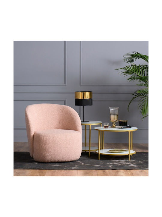 TK Lighting Hilton Table Lamp for Socket E27 with Gold Shade and Black Base