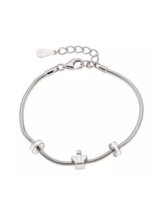 Oxzen Silver Plated Kids Bracelet White Crown