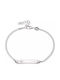 Oxzen Silber Kinderarmband plattiert mit Platin Identitätsmargerite Ideal Gravur