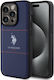 U.S. Polo Assn. Pattern Back Cover Silicon Albastru marin (iPhone 15 Pro)