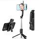Techsuit Baston pentru selfie cu Bluetooth / Telecomandă Negru
