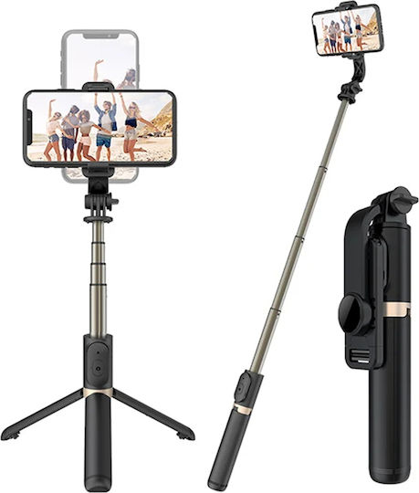 Techsuit Selfie Stick με Bluetooth / Τηλεχειριστήριο Μαύρο