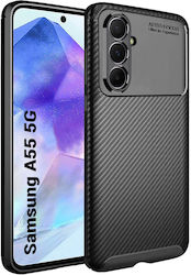 Techsuit Umschlag Rückseite Silikon Schwarz (Galaxy A55)