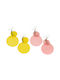 Plastic Circles Earrings 4 Colors-Pink