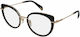 Police Women's Metal Cat Eye Prescription Eyeglass Frame Green VPL196M 093I
