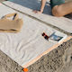 White Fabric Beach Towel Cotton Orange 160x80cm.