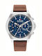 Tommy Hilfiger Sport Men's Watch 46mm Battery with Brown Leather Strap