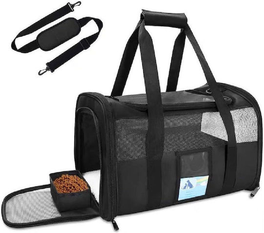 Ikaros Umhängetasche für Hunde / Katzen Schwarz L45xB30xH30cm.