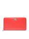 Large Leather Women's Wallet Classic with RFID Red