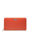Large Leather Women's Wallet Classic with RFID Orange