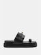 Luigi Flatforms Synthetic Leather Women's Sandals Black