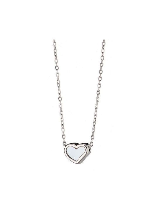 Stainless Steel Heart Filigree Necklace As12966